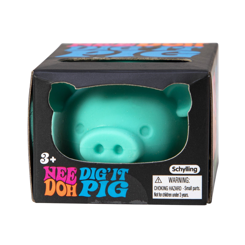 Animal-Shaped NeeDoh Dig’ It Pig | Select Velvet Canopy - Purrfect Cat Squishy Character Stress Toy Detail