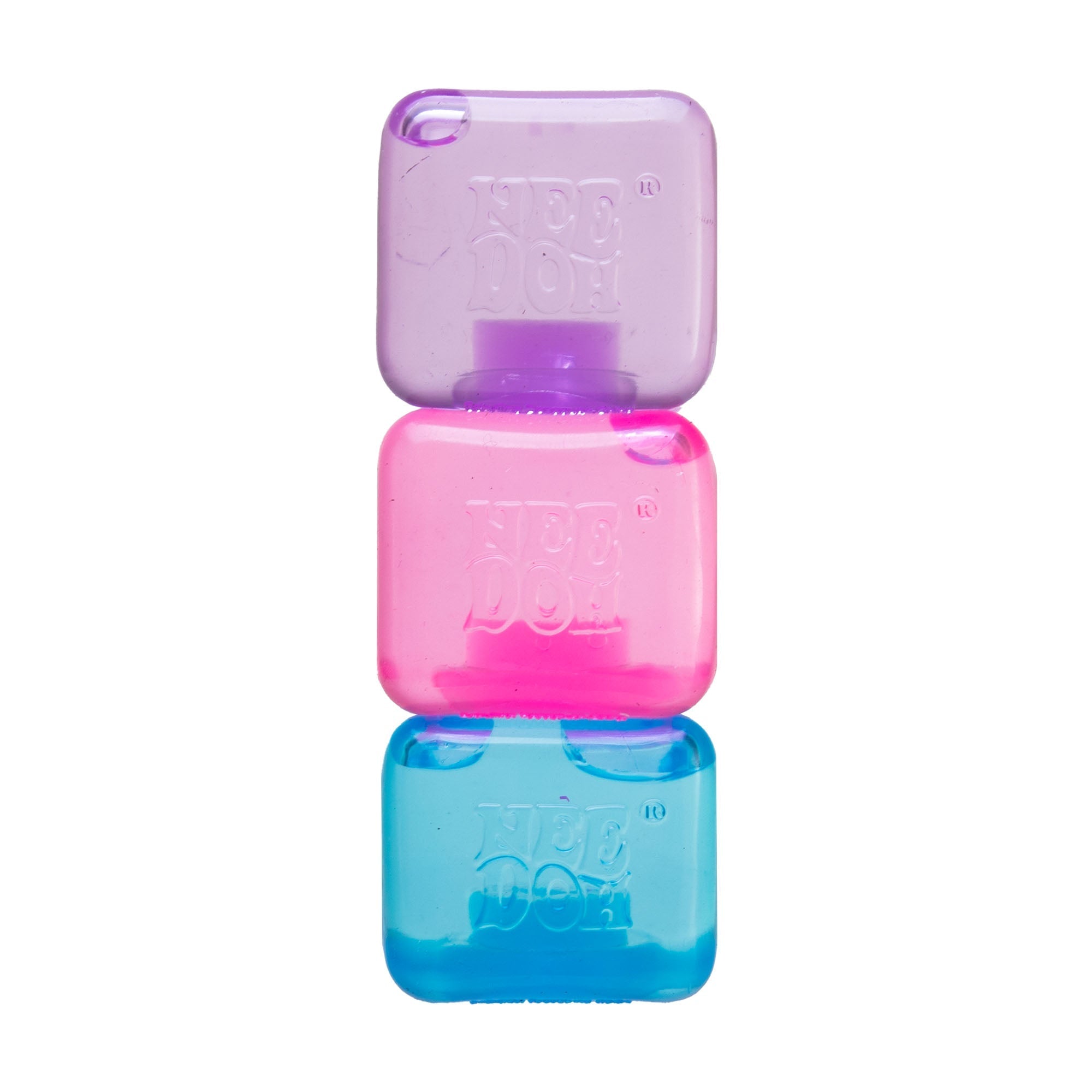 Crystal Clear NeeDoh Nice Ice Baby | Series Canyon Trail - 3-Piece Assorted Nice Cubes Pack for Fidgeting - Surprise Me! (Random Color)